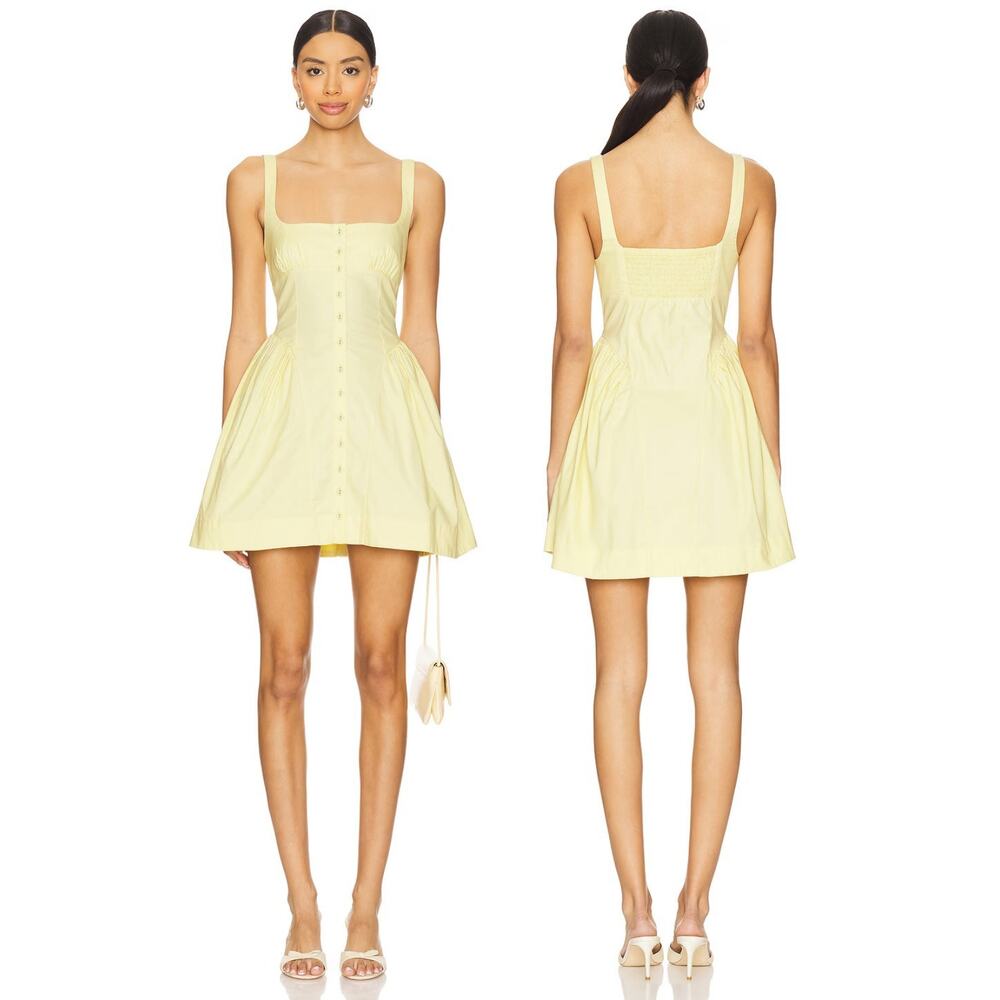 Free People Astrid Mini Dress Smocked Summer Vacation Boho Preppy Party XS